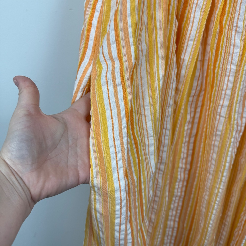London Times Striped Maxi Dress Women 16 Orange White Coastal Boho Tiered‎ NWT - Picture 3 of 7